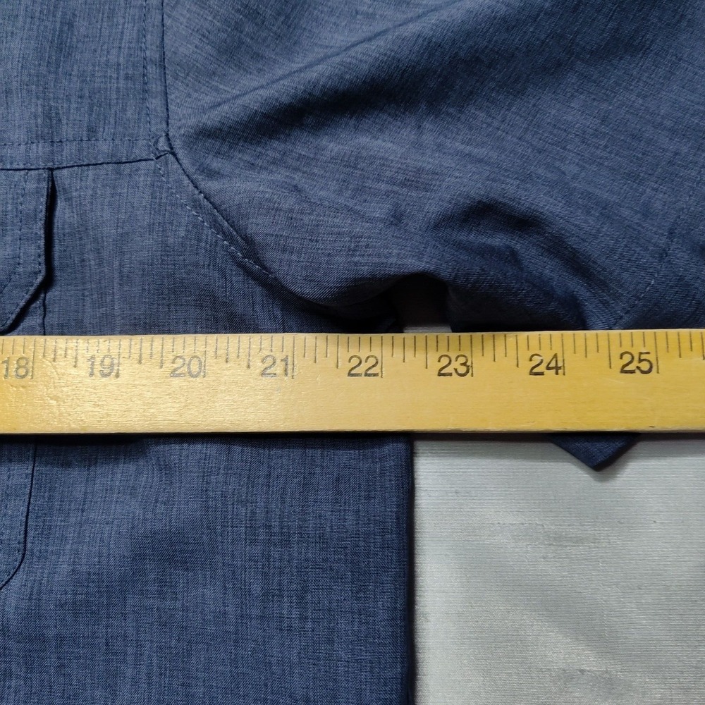 ORVIS Men Medium Blue Black Heather Polyester Button Outdoor Shirt EUC - Picture 10 of 14